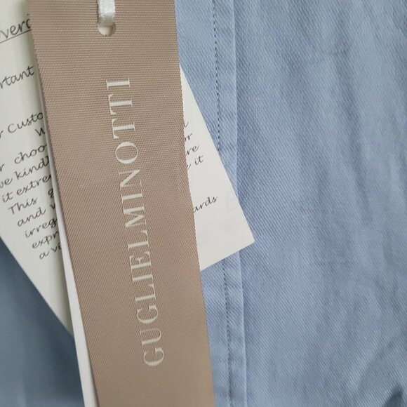NEW GUGLIELMINOTTI Vintage Button-Down Dress Shirt Size M Cotton Light Blue - Picture 3 of 5